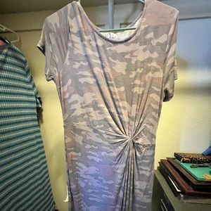 Light gray and lilac “camo” midi dress from Maurice’s, size Medium